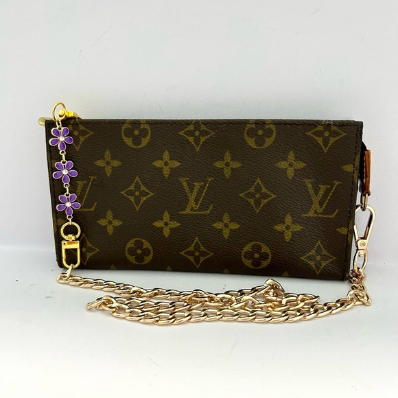 Vintage LOUIS VUITTON Monogram Women’s Bucket Pouch GM Brown, Beige Authentic - Picture 17 of 17